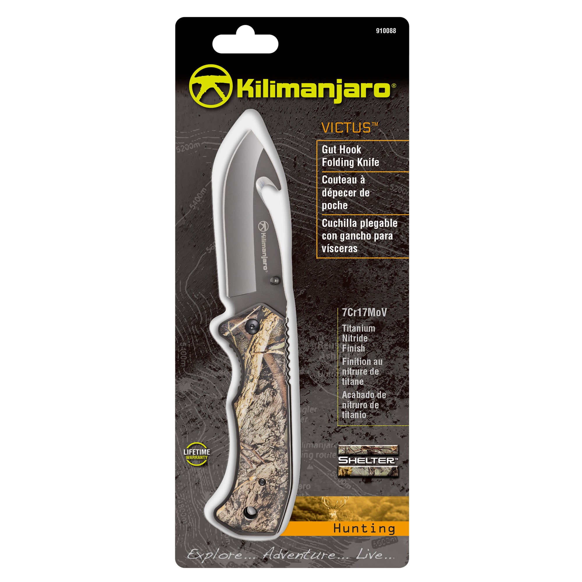 Victus 8 in. Folding Knife - Gut Hook Blade - Camo