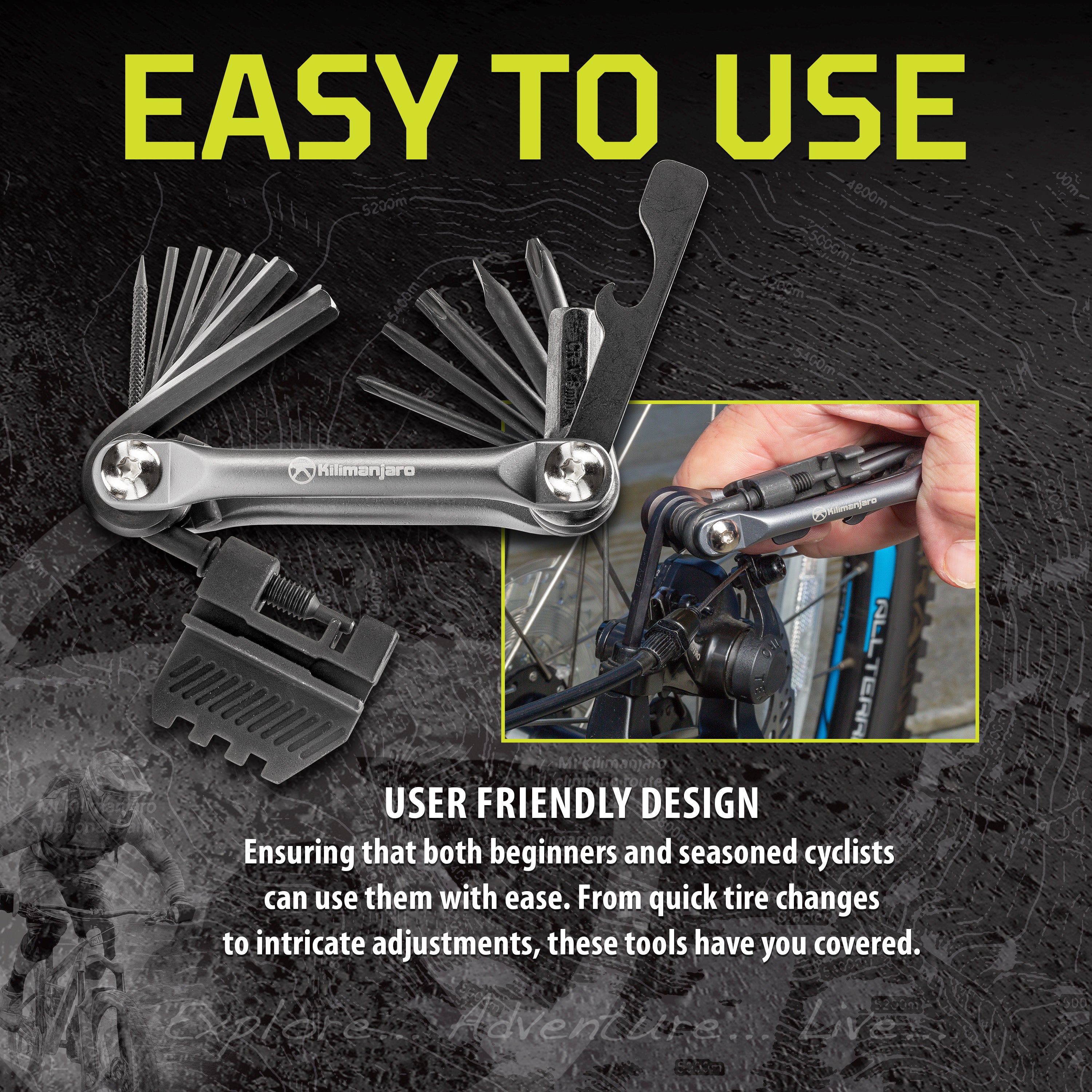 40 Piece Bike Tool Repair Kit in Folding Case