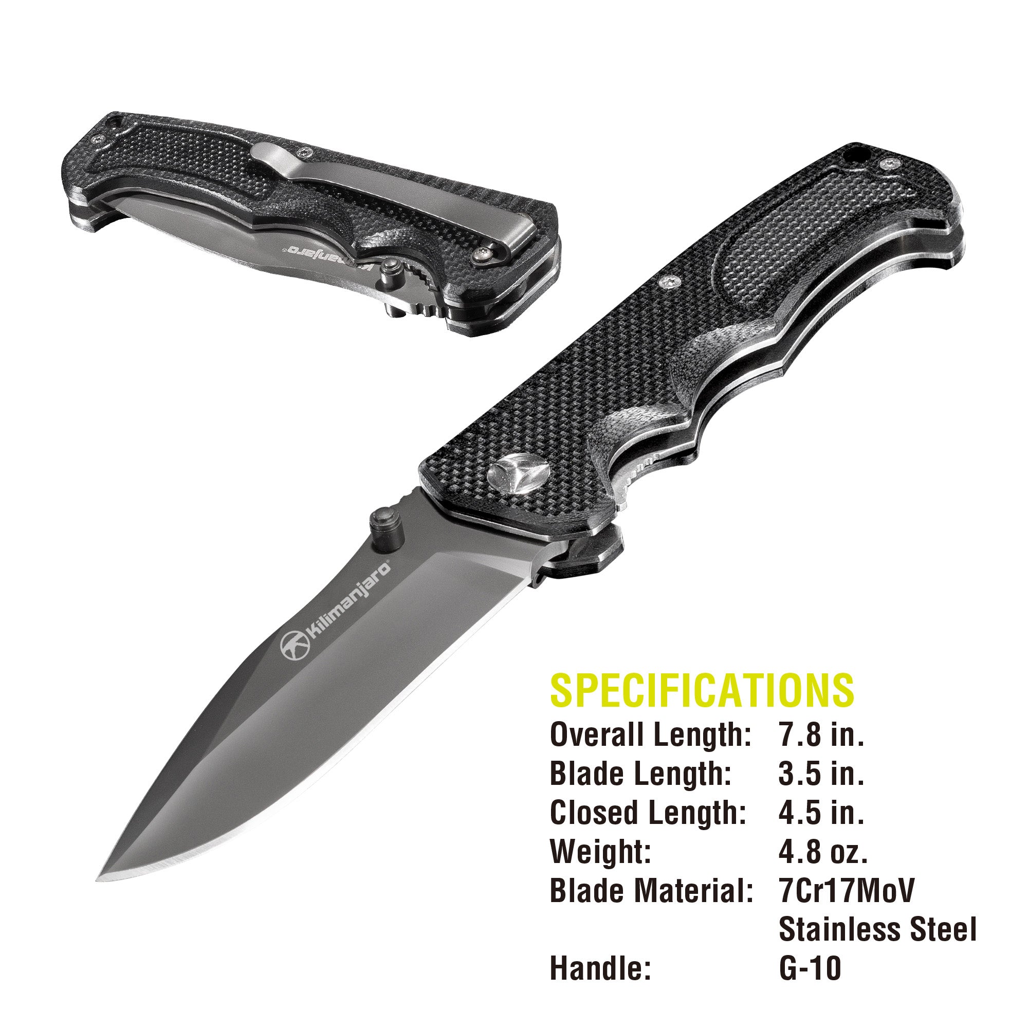 Annex 8 in. Folding Knife - Drop Point Blade