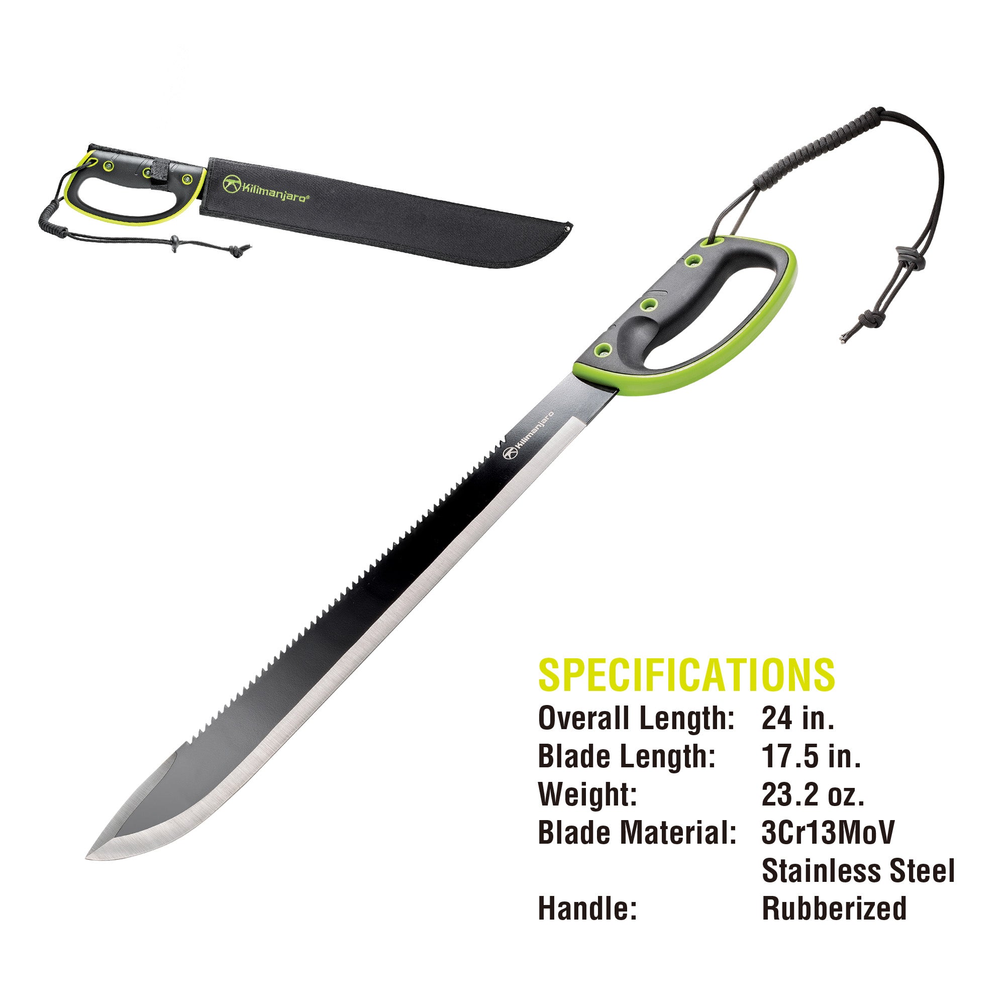 24 in. Machete - Serrated Back