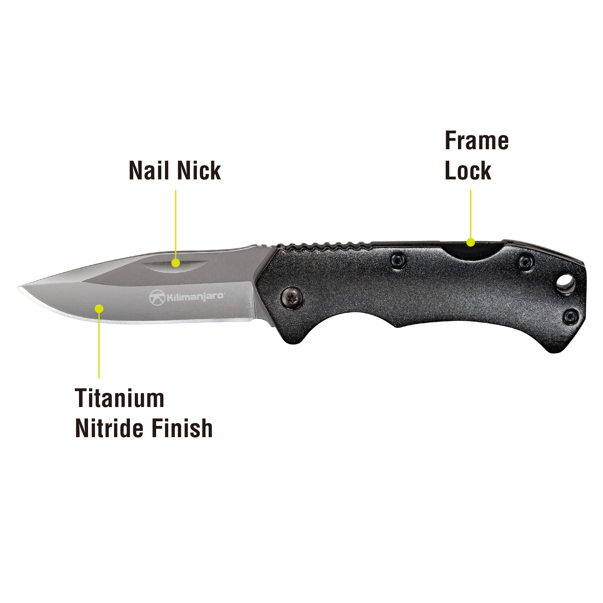 Victus 6 in. Folding Knife - Drop Point Blade - Black