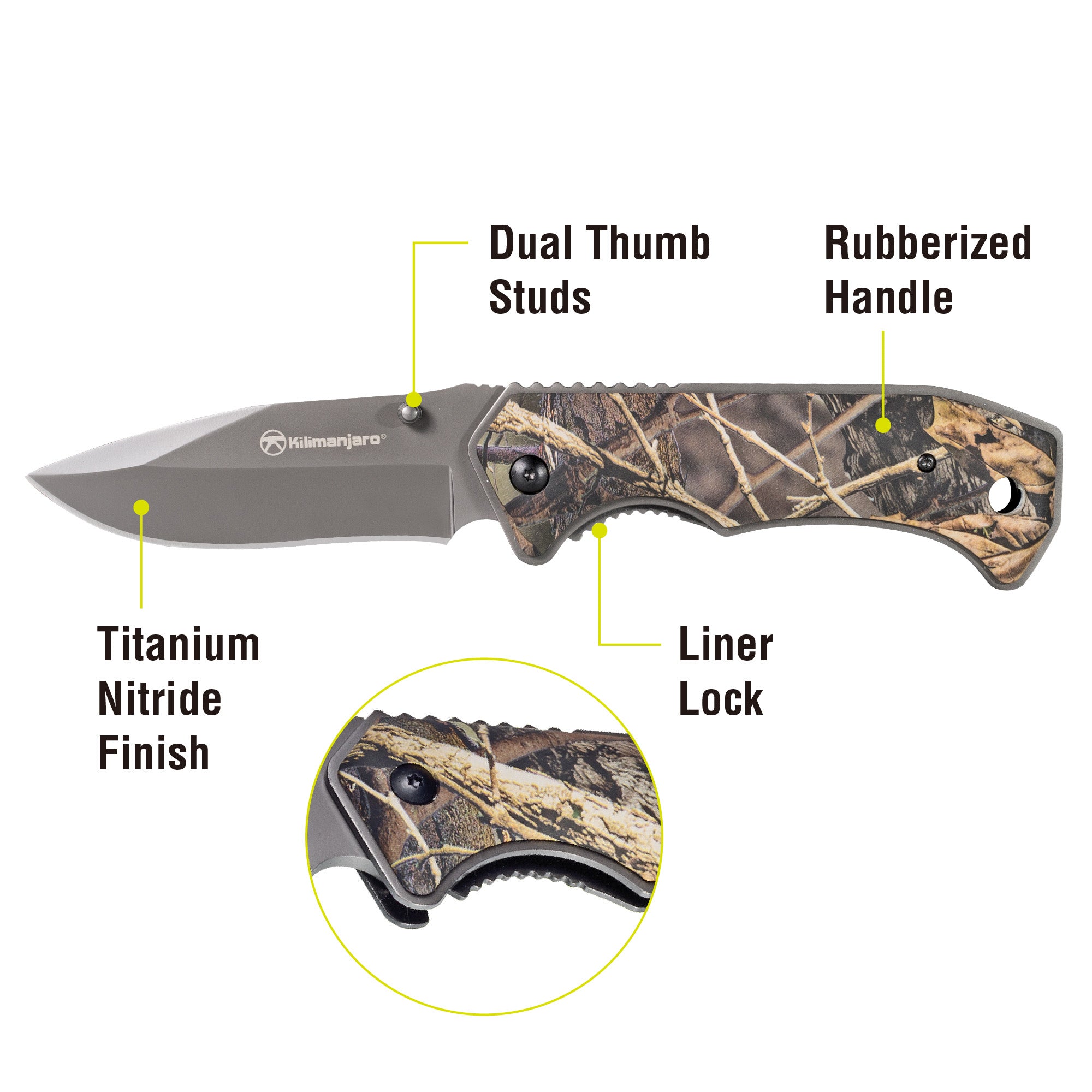 Victus 8 in. Folding Knife - Drop Point Blade - Camo