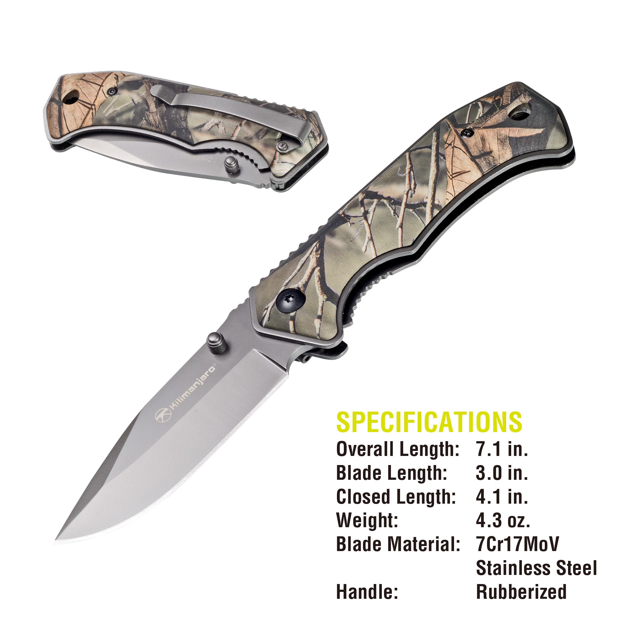 Victus 7 in. Folding Knife - Drop Point Blade - Camo