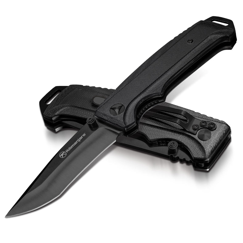 Allatro 8 in. Folding Knife - Black Satin Blade