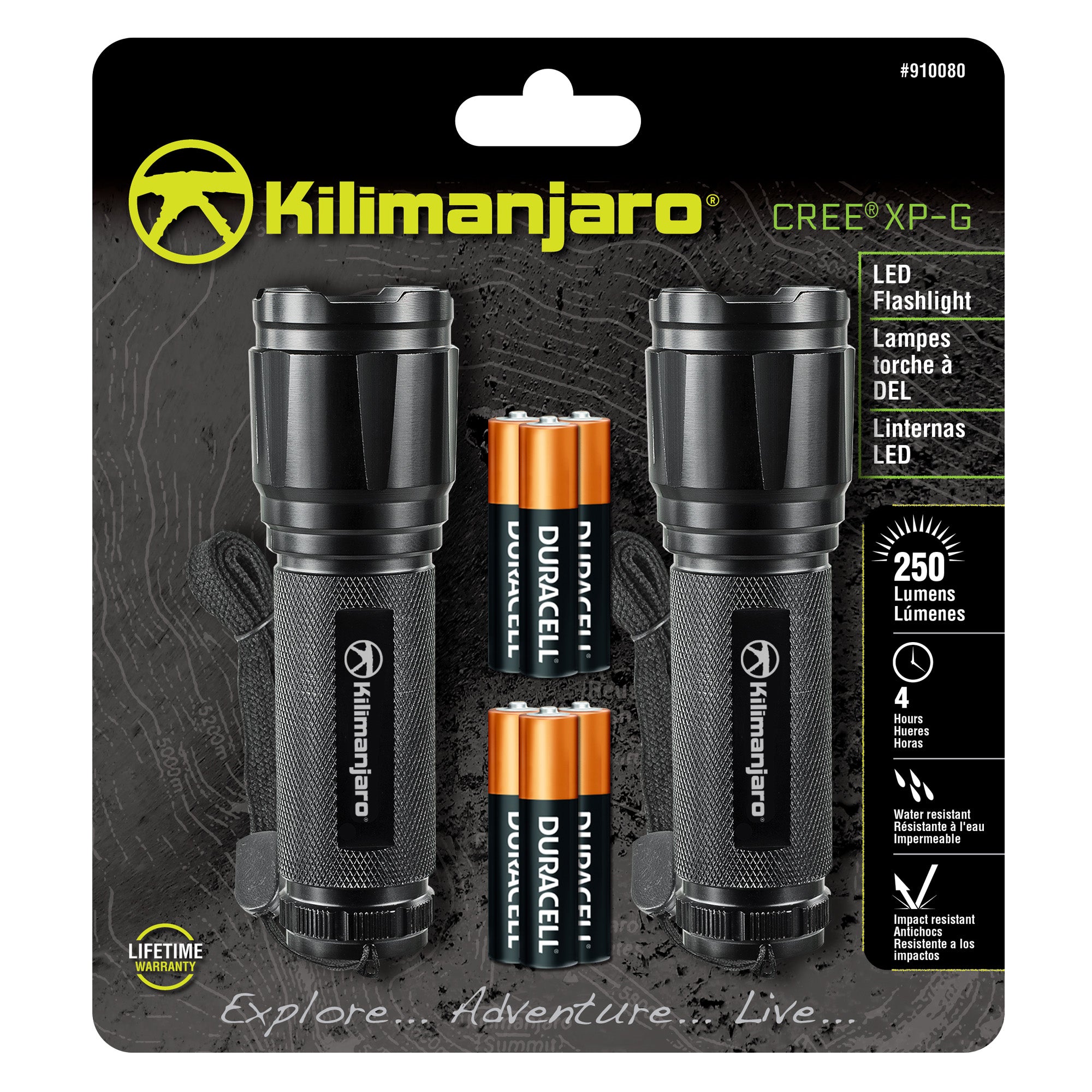 2 Piece LED Tactical Flashlight Set