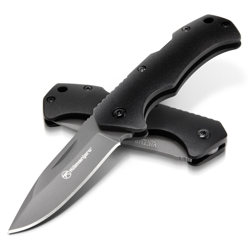 Victus 6 in. Folding Knife - Drop Point Blade - Black