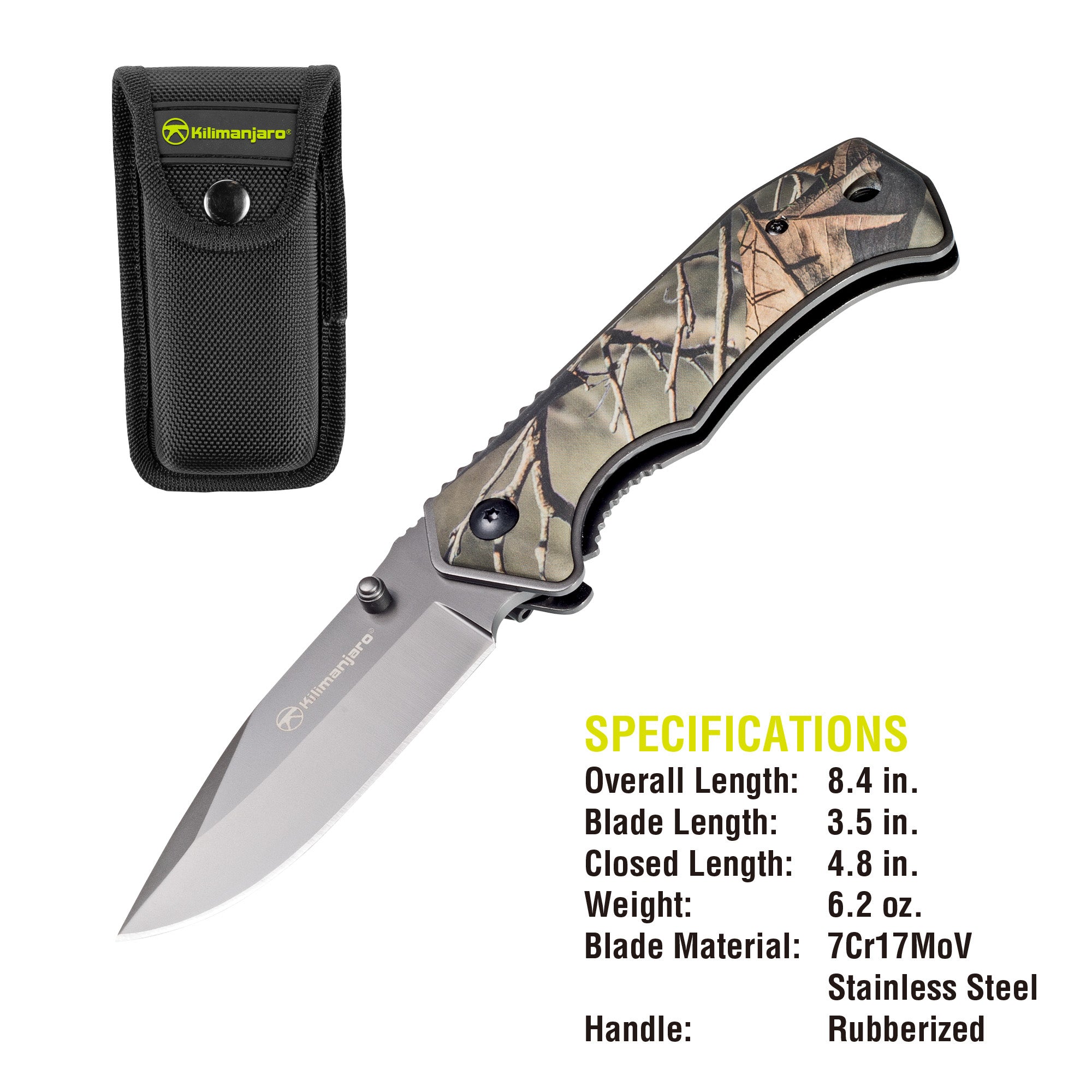 Victus 8 in. Folding Knife - Drop Point Blade - Camo