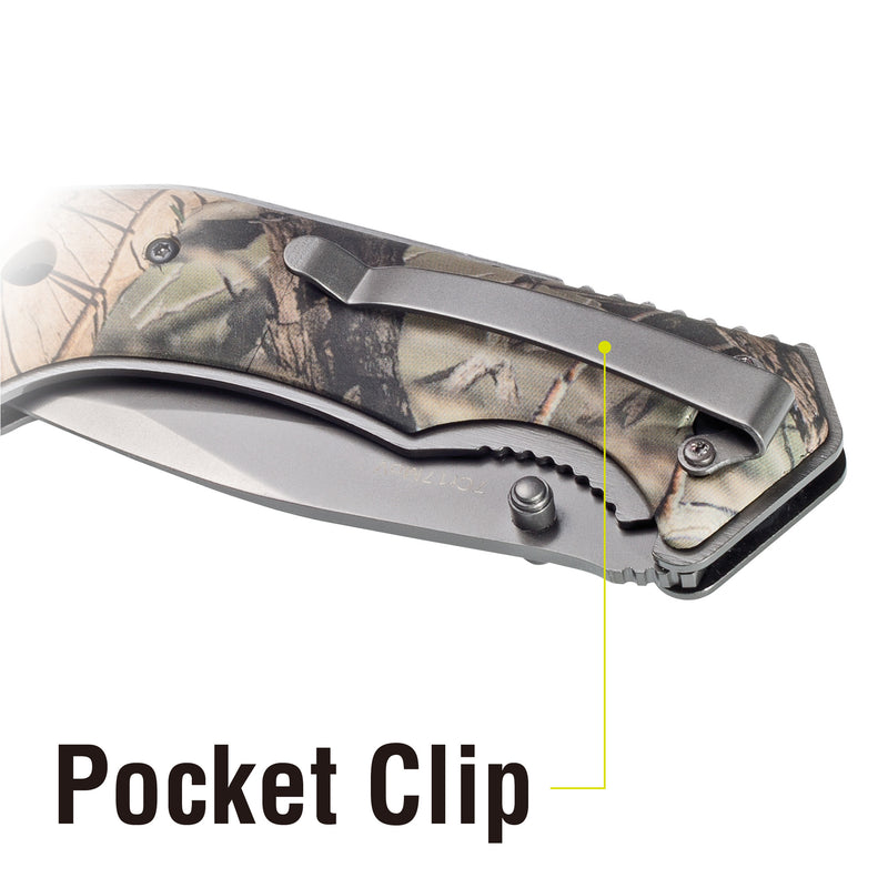 Victus 7 in. Folding Knife - Drop Point Blade - Camo
