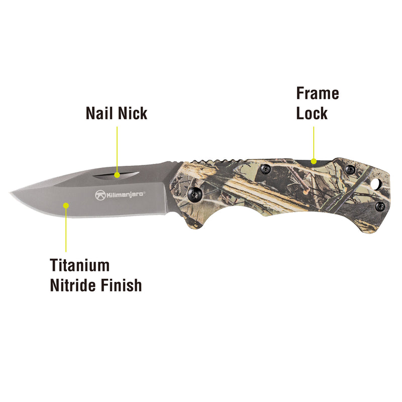 Victus 6 in. Folding Knife - Drop Point Blade - Camo