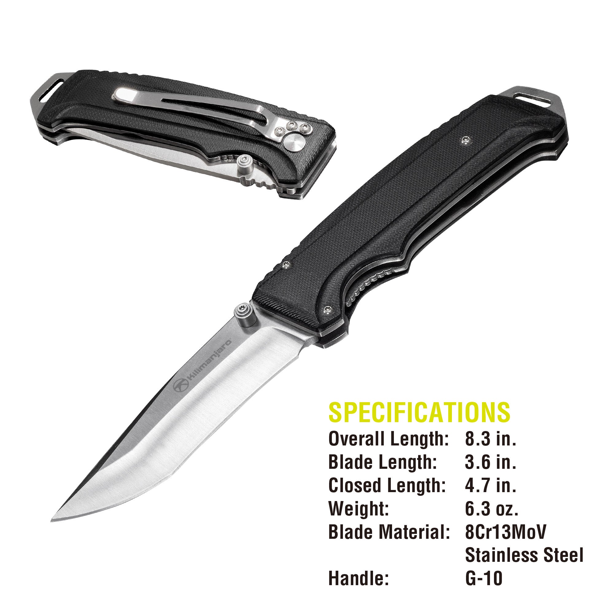Allatro 8 in. Folding Knife - Spring Assist - Polished Blade